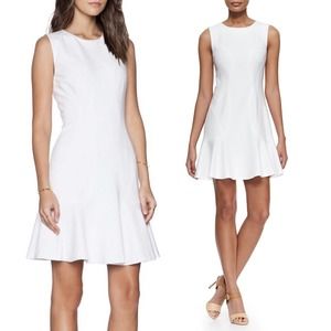 Diane von Furstenberg Jaelyn Flare-Hem Sleeveless Ponte Knit White Dress Size‎ 6